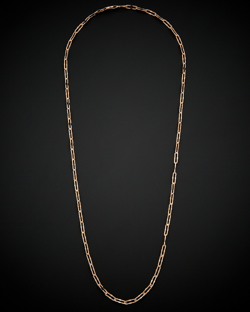 Shop Italian Gold 14k Italian Rose Gold Stardust Finish Paperclip Chain Necklace