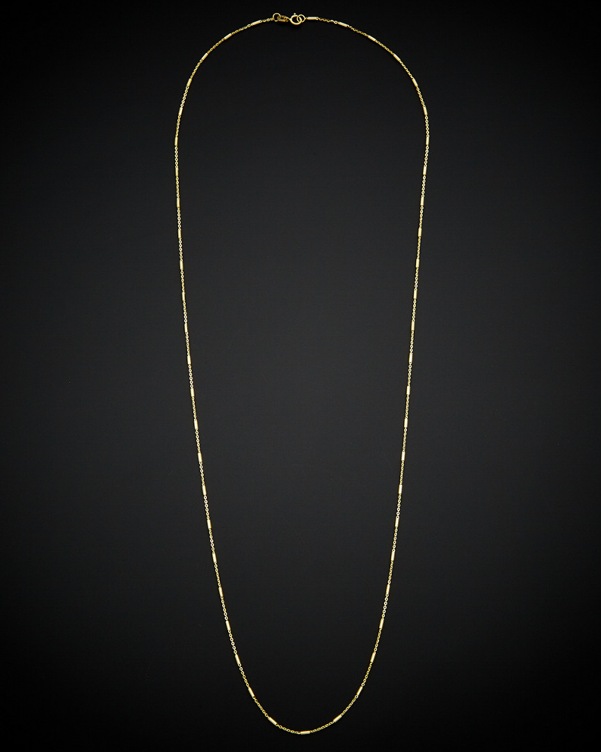 ITALIAN GOLD 14K ITALIAN GOLD ROLO LINK TUBE STATION NECKLACE