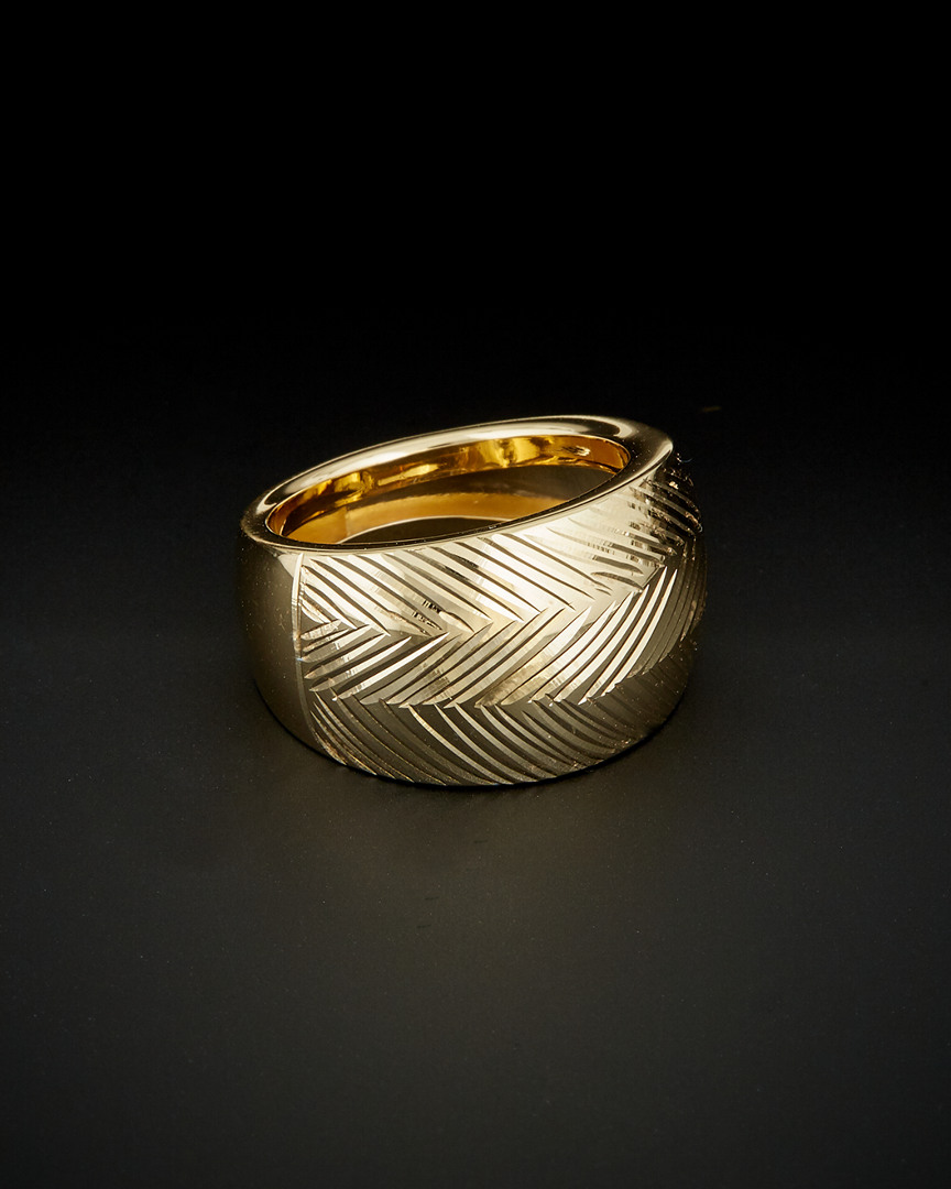 Italian Gold Cut Cigar Band Ring