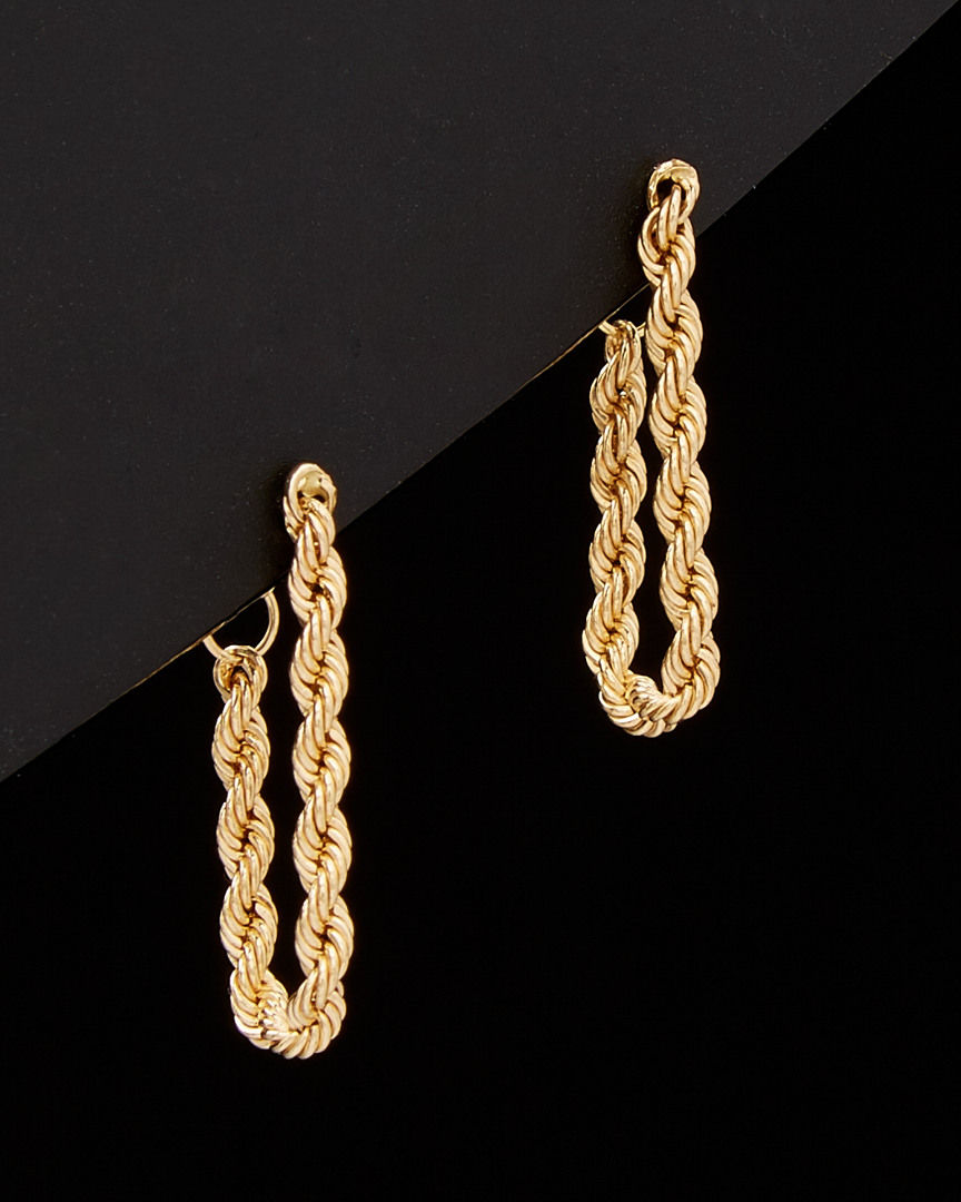 Italian Gold Rope Dangle Earrings