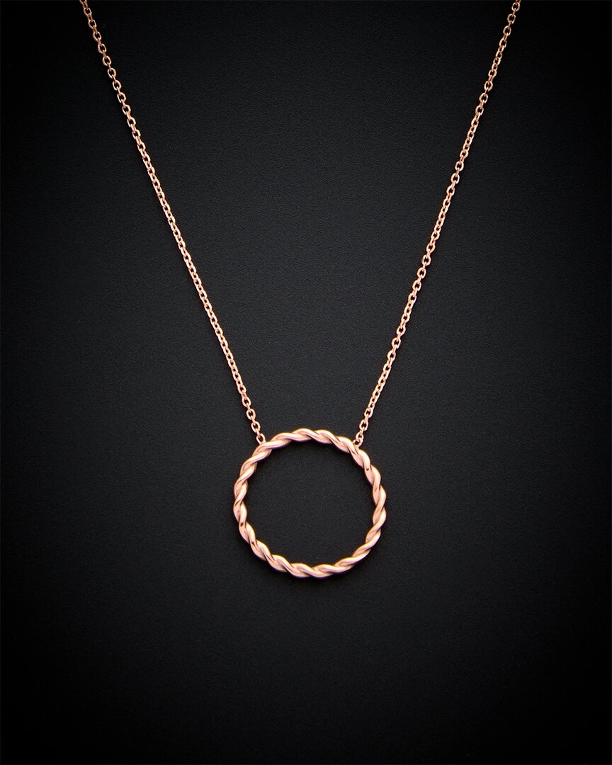 Italian Gold 14k Italian Rose Gold Twisted Circle Necklace