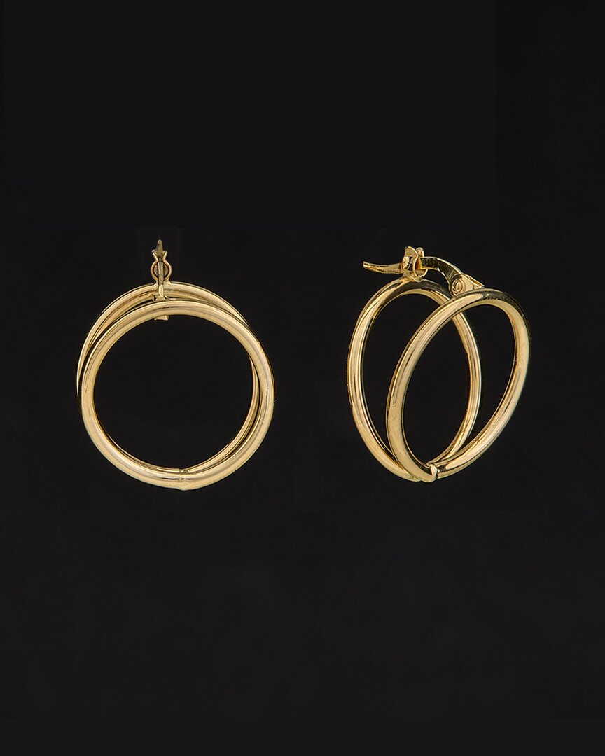 Italian Gold Double Loop Hoops