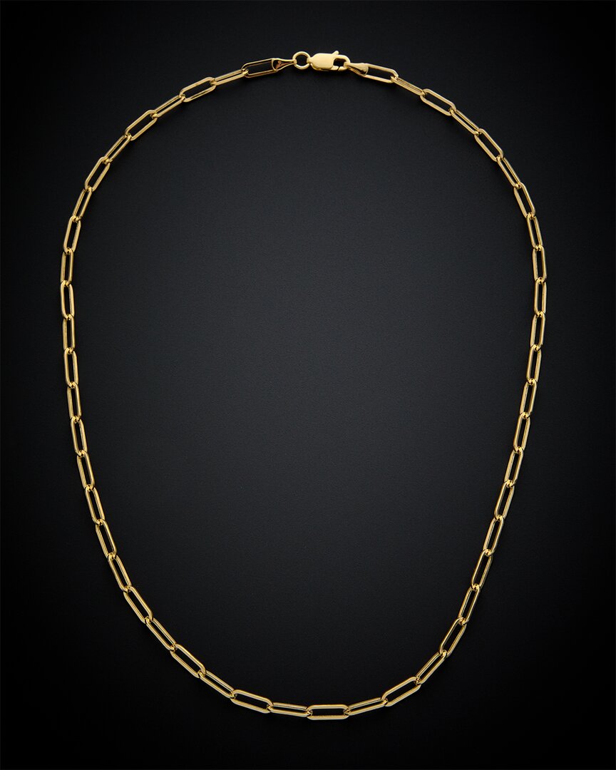 Italian Gold Paperclip Chain Necklace