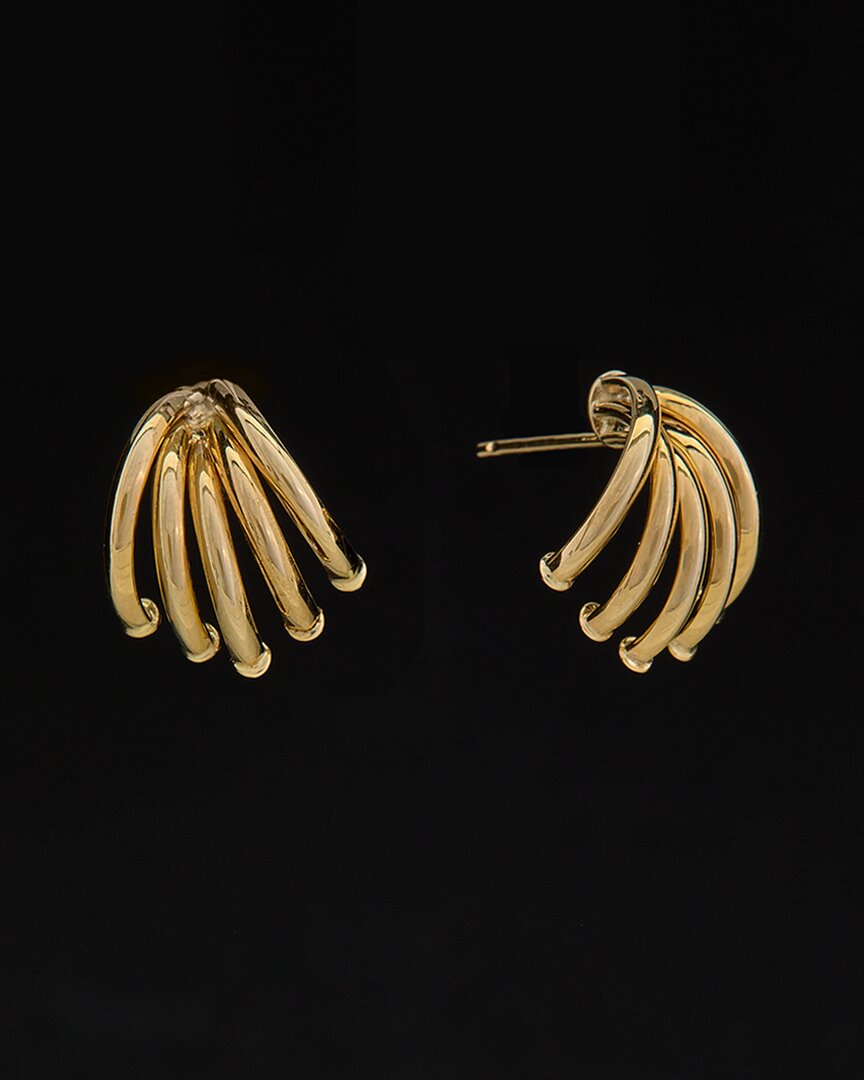 Italian Gold 5-tube Spread Earrings