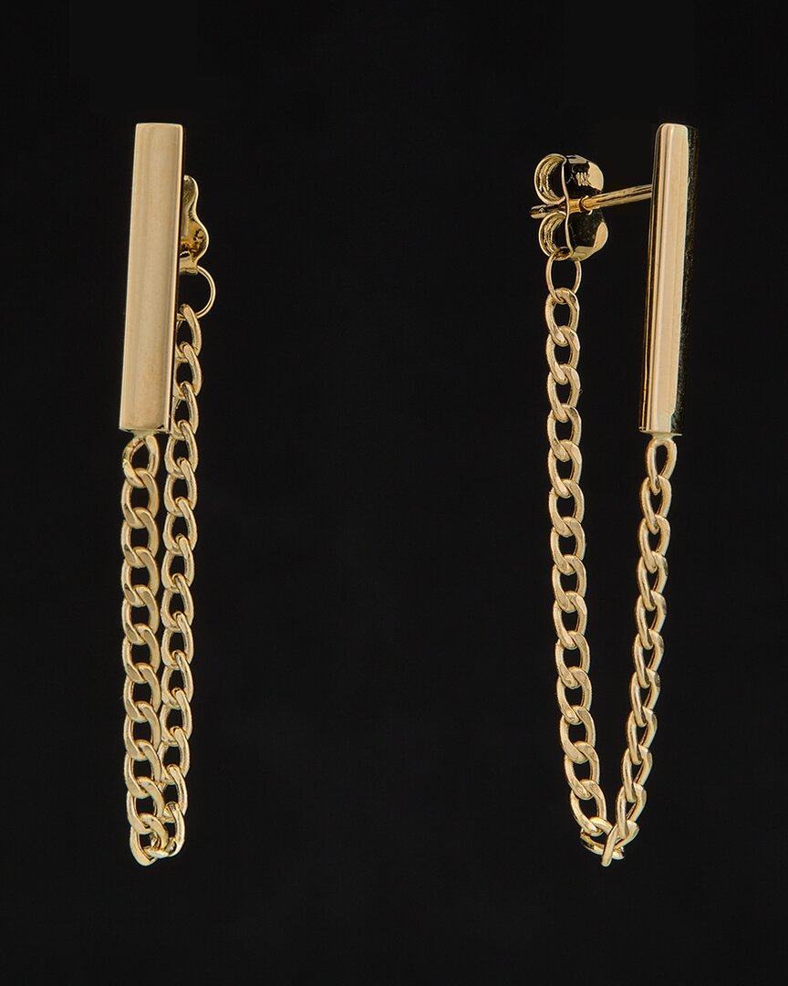 Italian Gold Bar Chain Earrings
