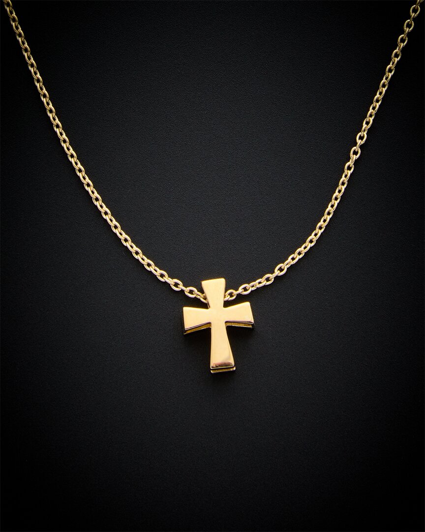 18K Italian Gold Cross and Miraculous Mary Charm Necklace – Royal Gem