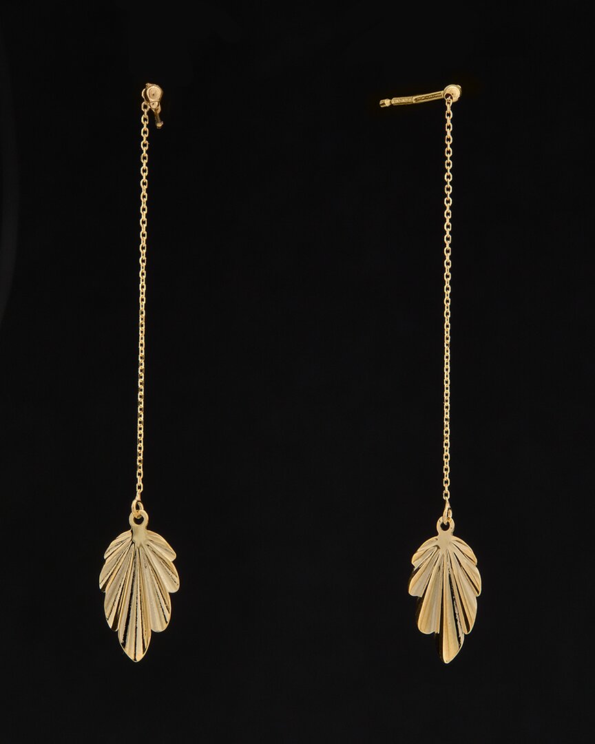 Italian Gold Leaf Drop Earrings