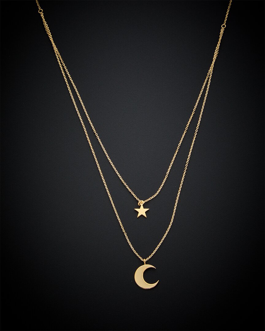 Italian Gold 14k  Moon & Star Necklace