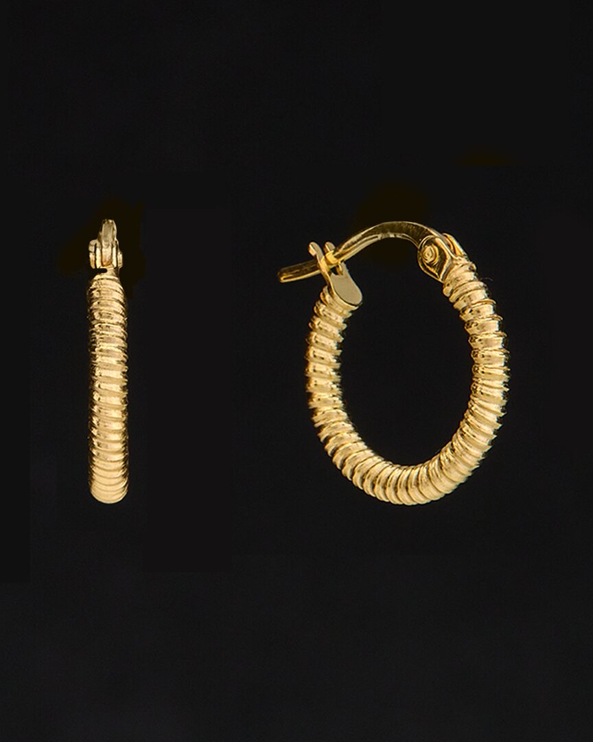 Italian Gold Textured Hoops
