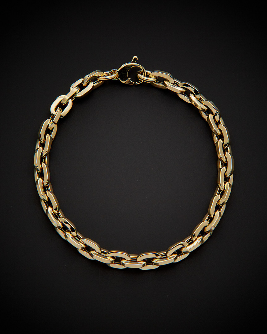 Italian Gold Polished Square Link Bracelet