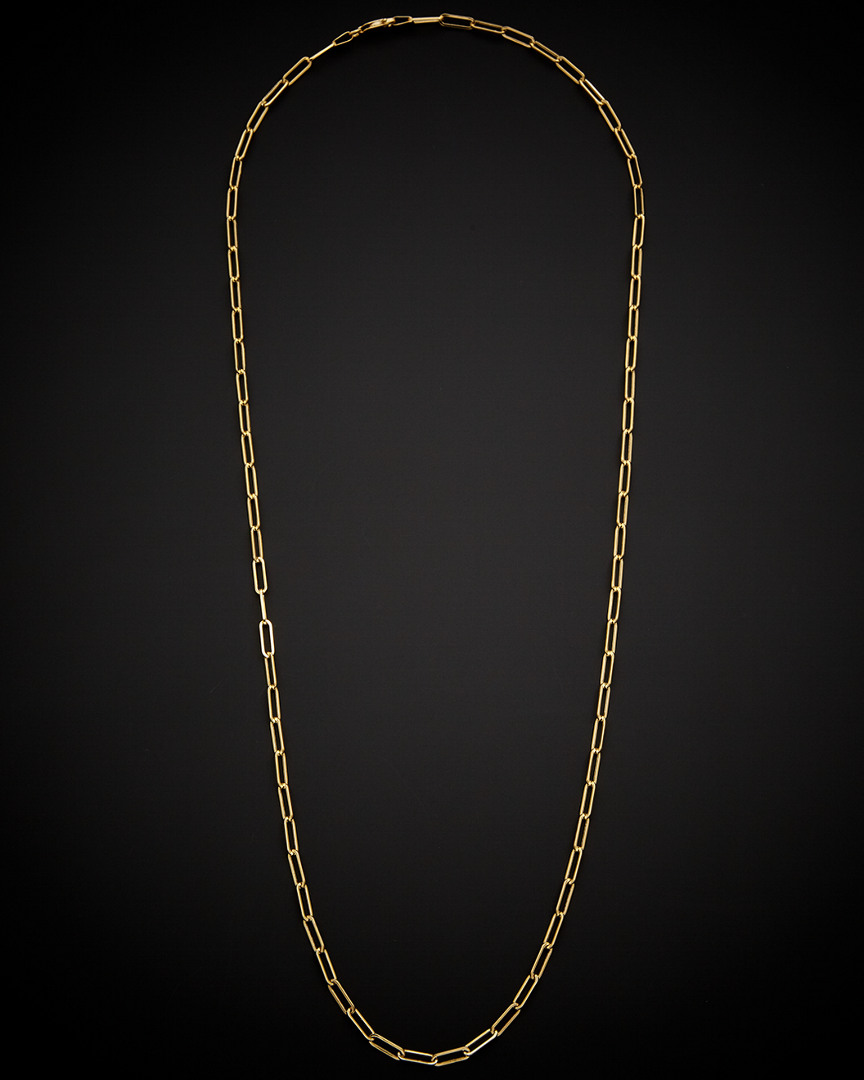 Italian Gold Polished Paperclip Necklace