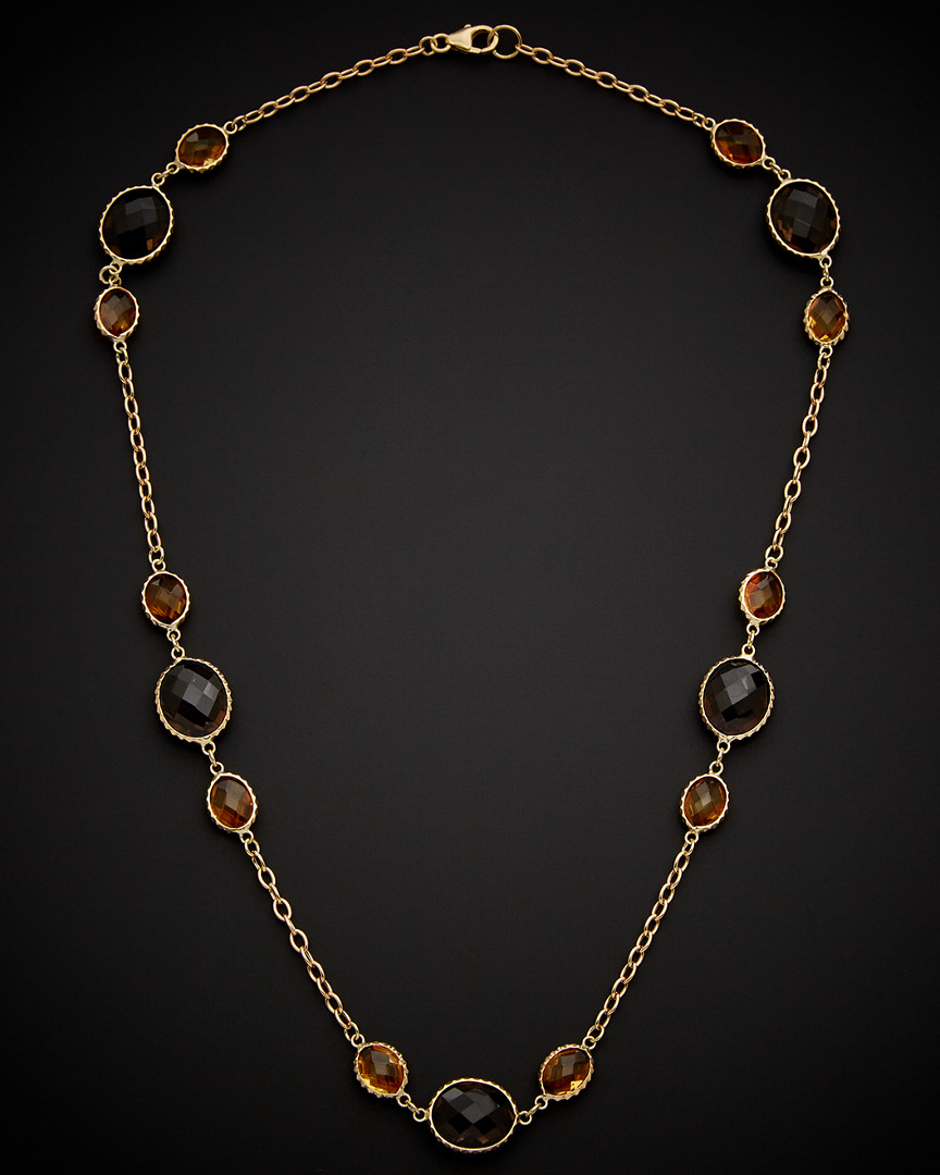 Italian Gold Gemstone Necklace