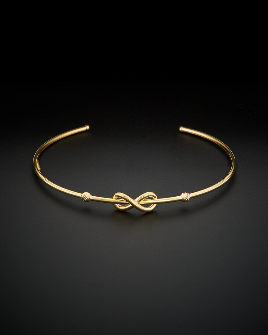 Italian Gold 14k  Infinity Open Bangle In Gold