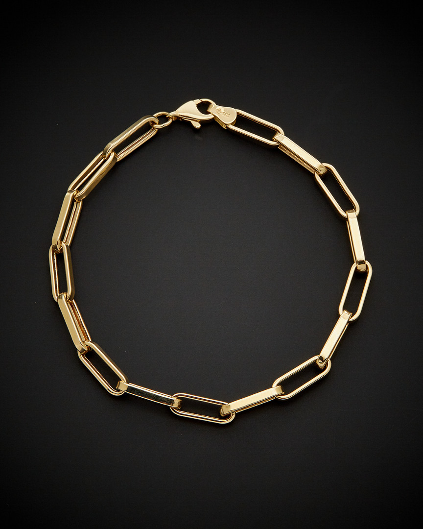 Italian Gold Polished Paperclip Chain Bracelet