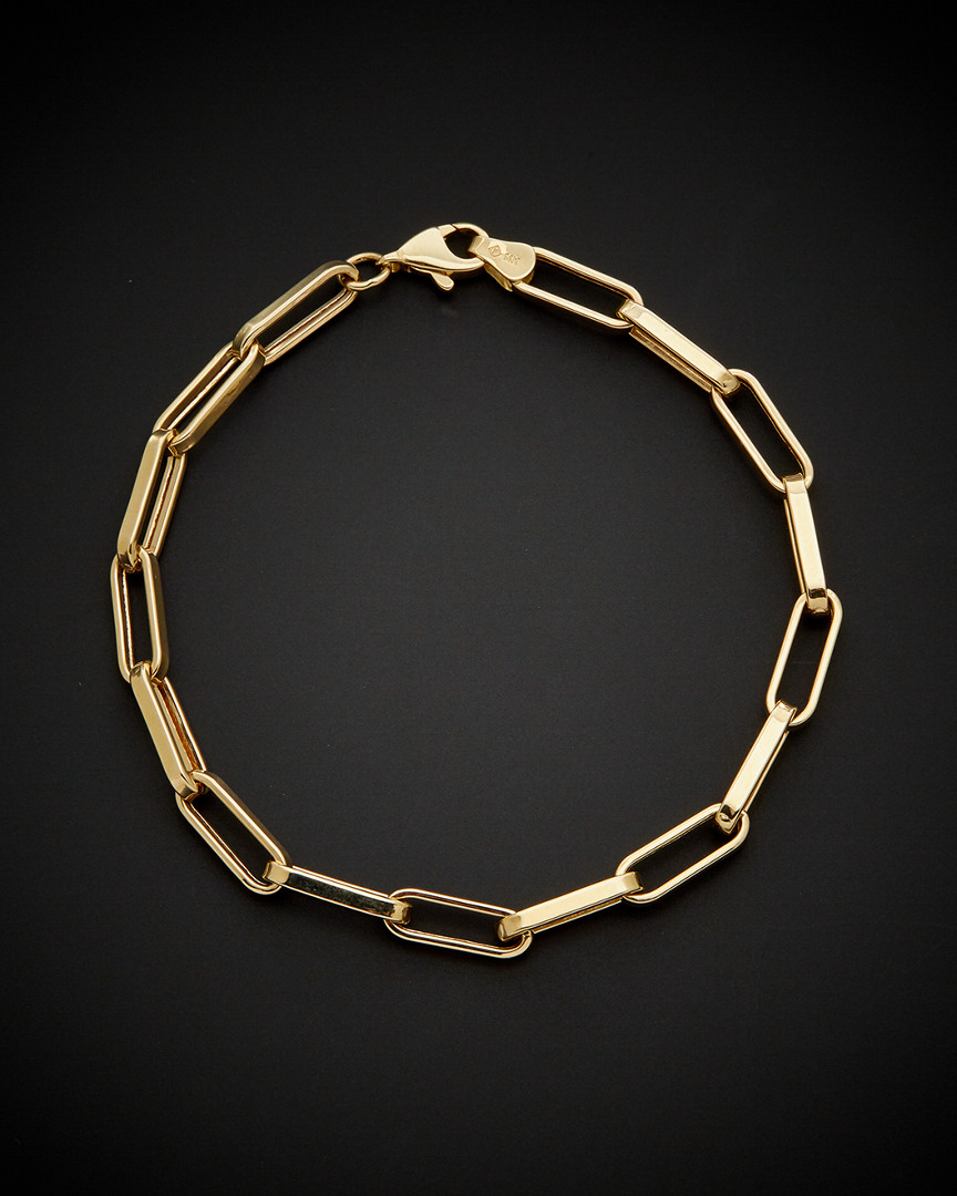 ITALIAN GOLD 14K ITALIAN GOLD POLISHED PAPERCLIP CHAIN BRACELET