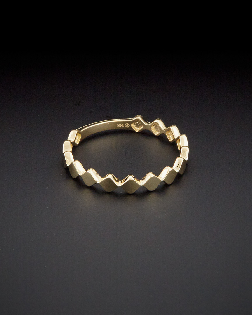 Shop Italian Gold 14k  Geometric Shape Ring