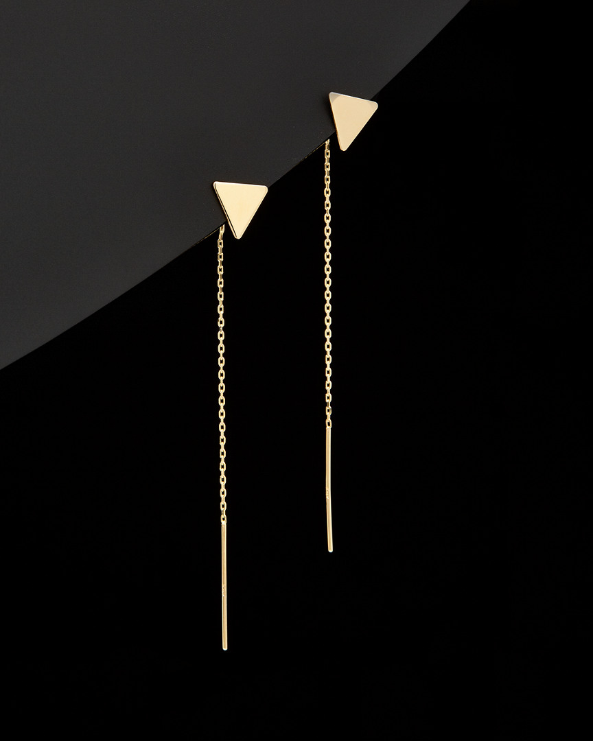 Italian Gold Triangle Threader Earrings