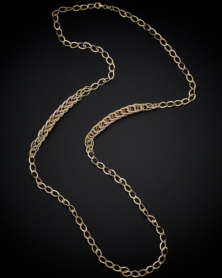 Italian Gold Tri-tone Link Necklace