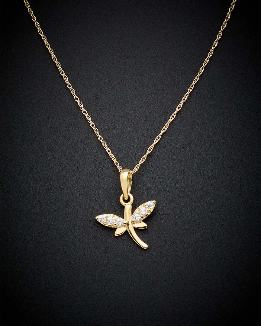 Italian Gold Dragonfly Pendant Necklace