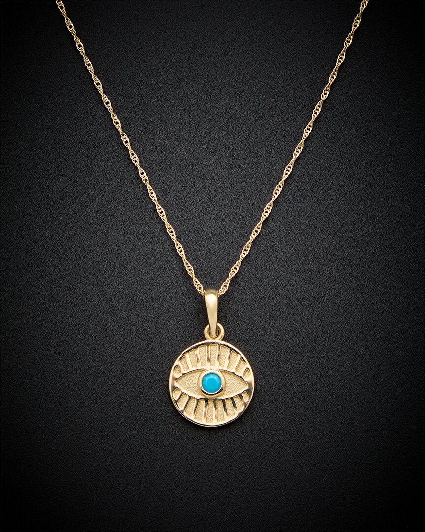 Italian Gold Evil Eye Pendant Necklace