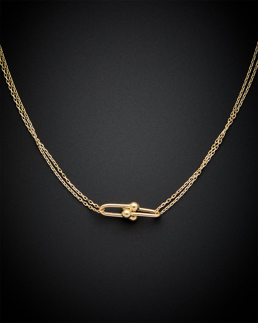 Italian Gold U Link Double Strand Necklace
