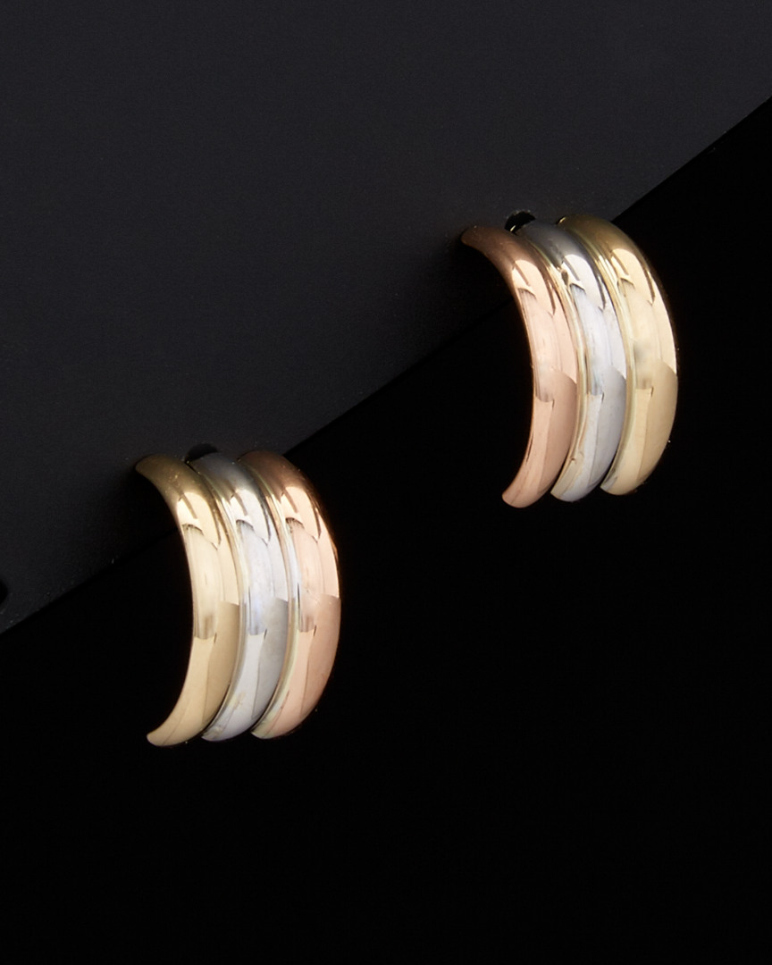 Italian Gold Tri-tone Mini Hoops