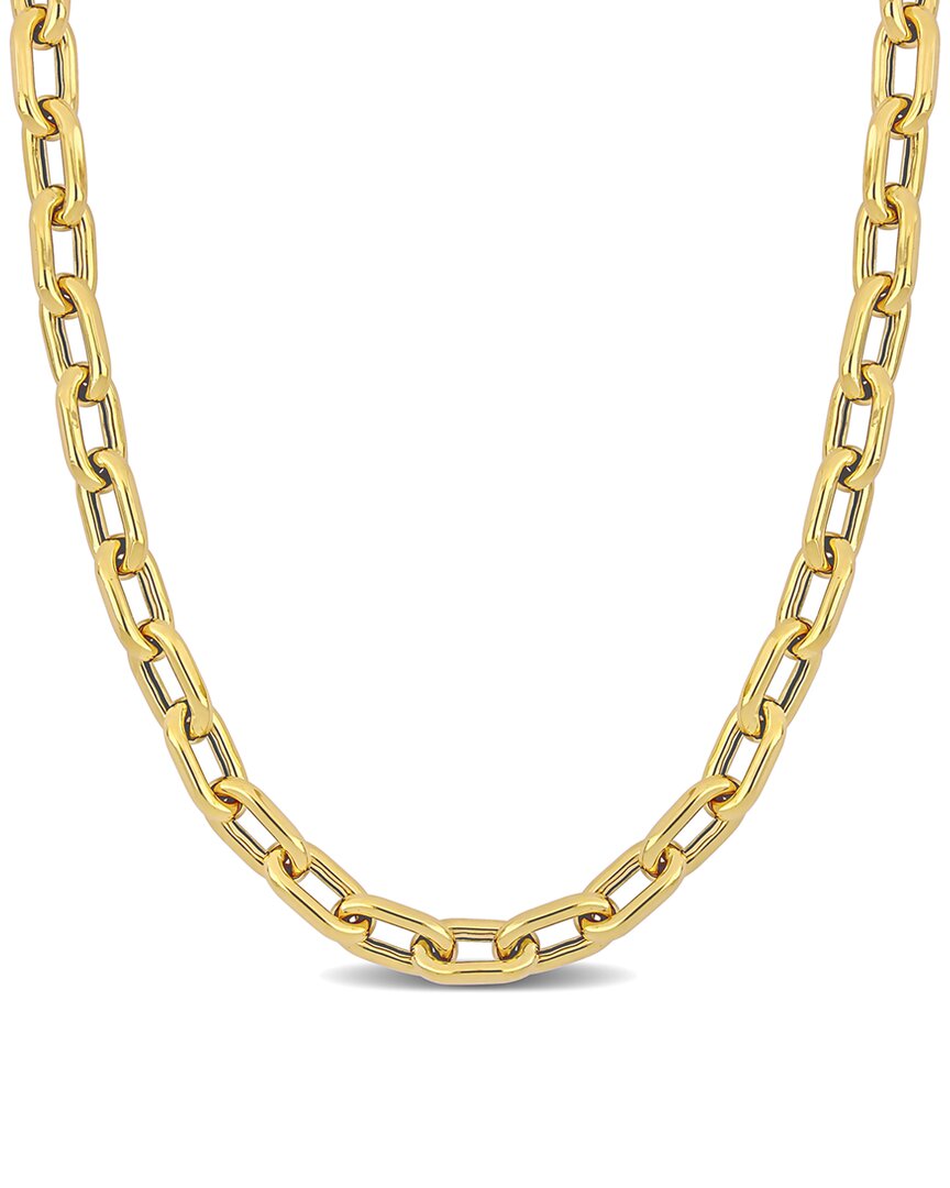 Italian Gold 18k  Oval Link Necklace In Gold