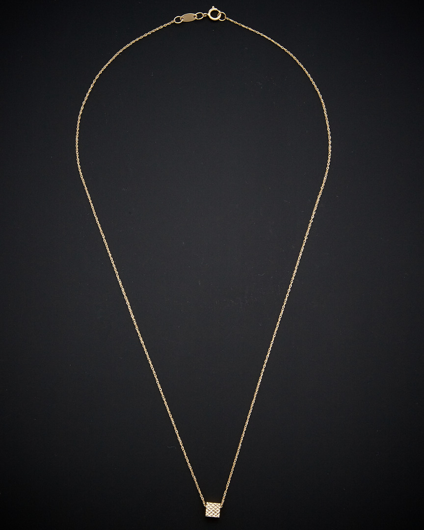 Italian Gold Cube Necklace