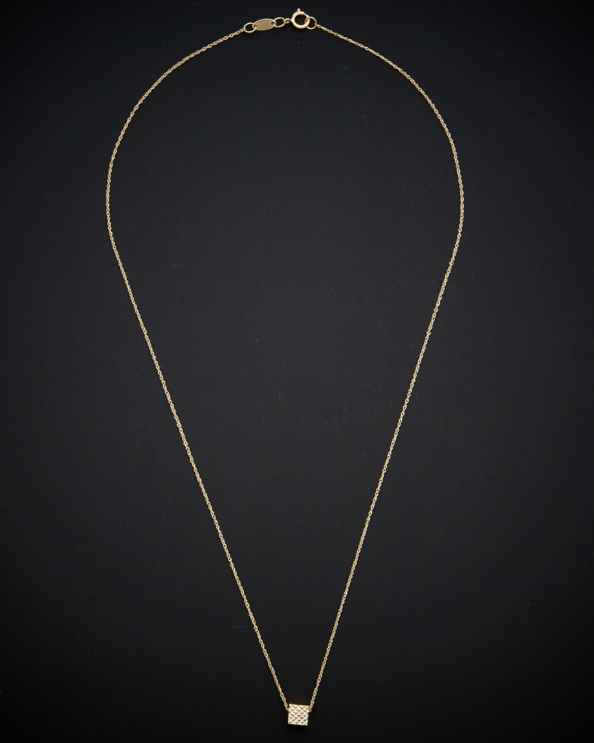 ITALIAN GOLD 14K ITALIAN GOLD CUBE NECKLACE