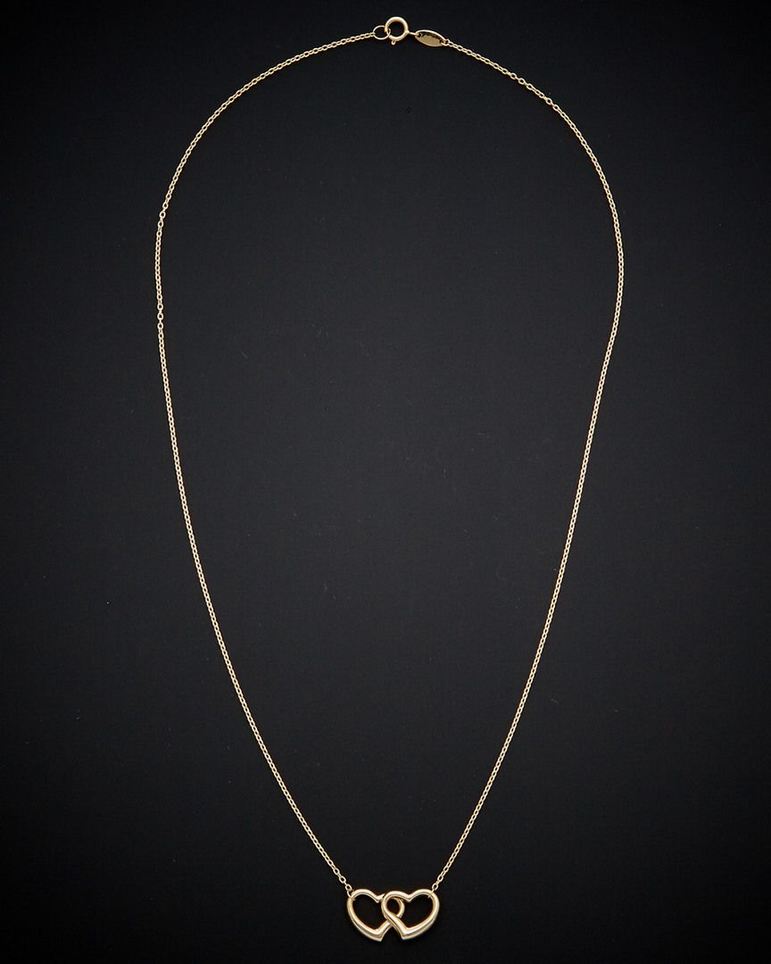 Italian Gold 14k  Double Heart Necklace