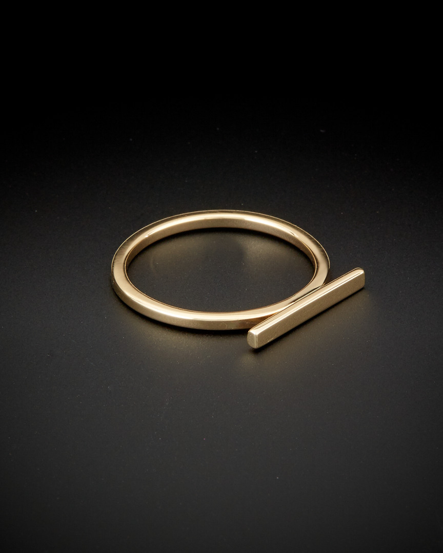 Italian Gold Horizontal Bar Ring