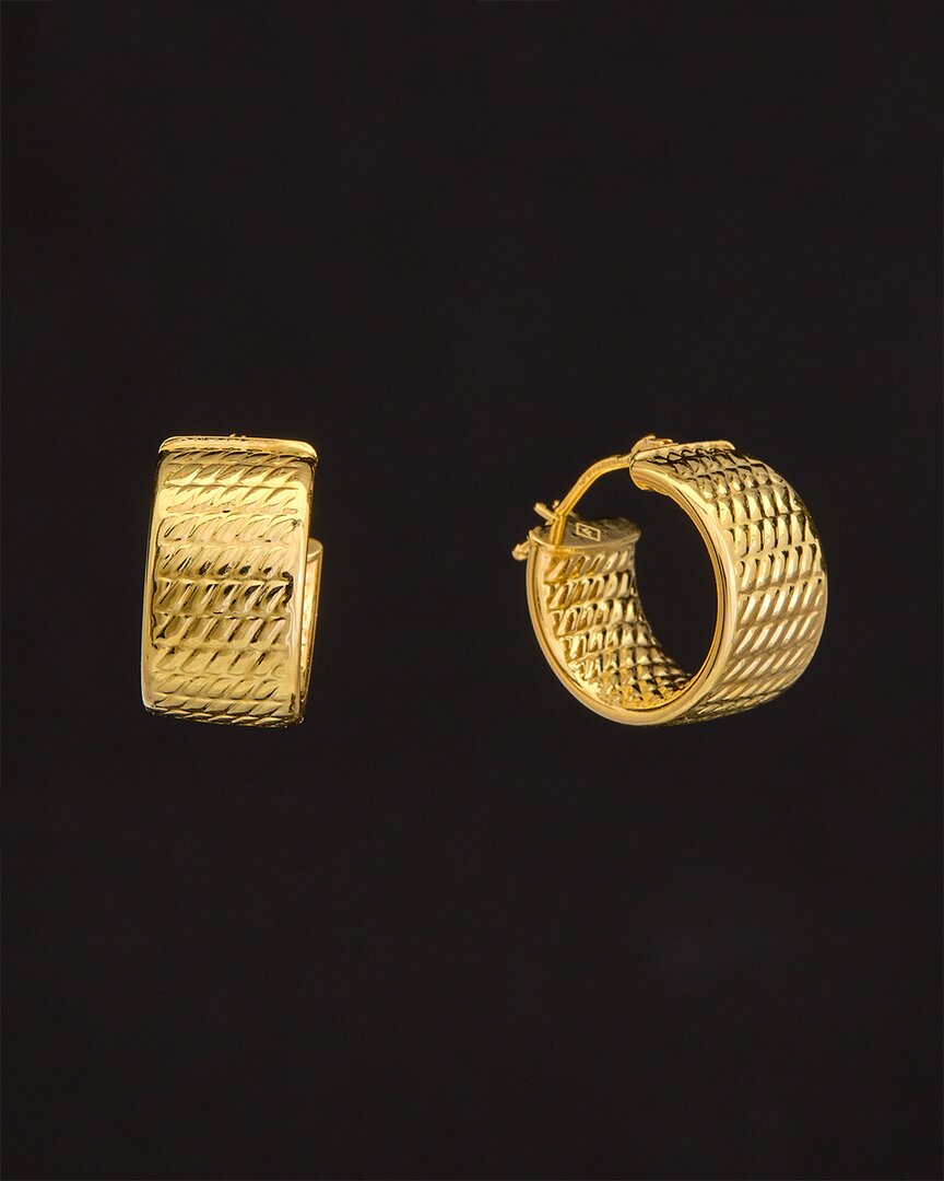 Italian Gold Textured Hoops