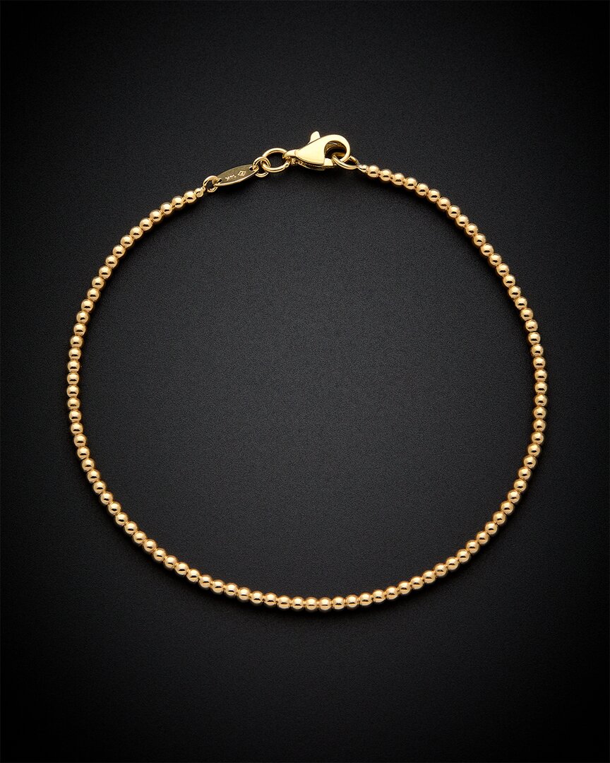 Italian Gold 14k  Polished Bead Bracelet