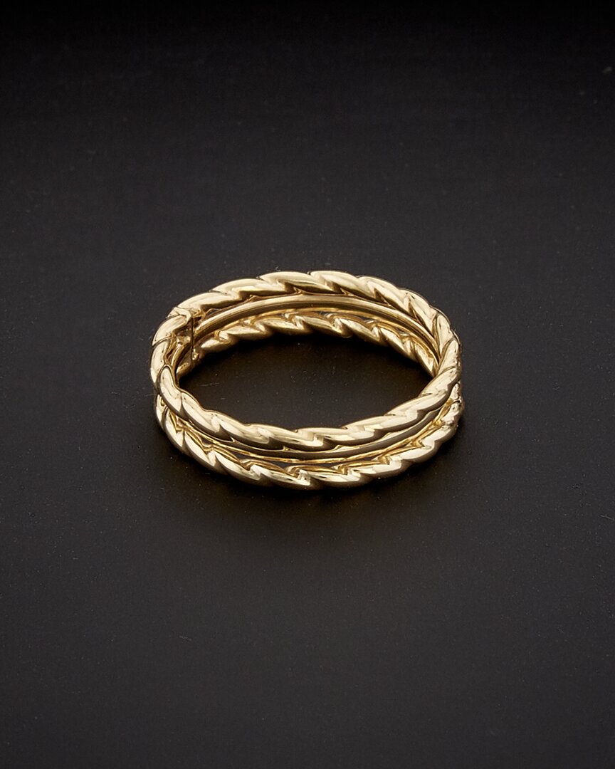 Italian Gold Twisted Triple Ring