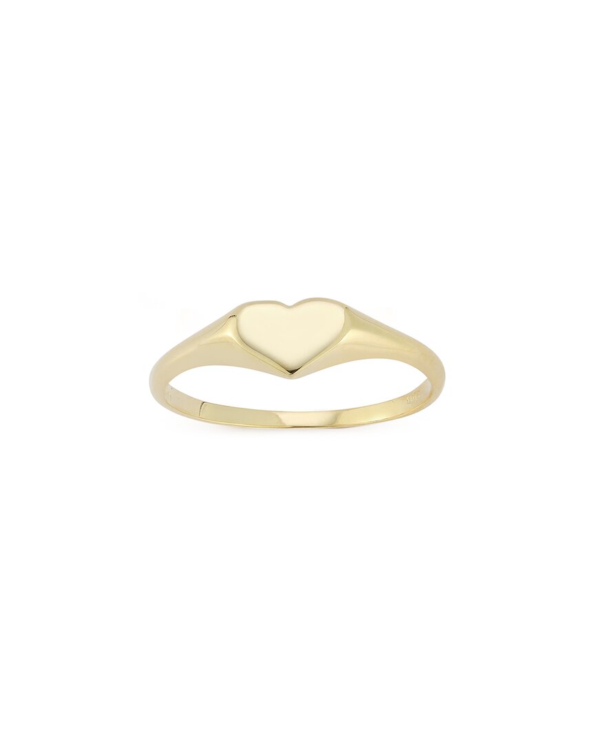 Italian Gold Heart Signet Ring