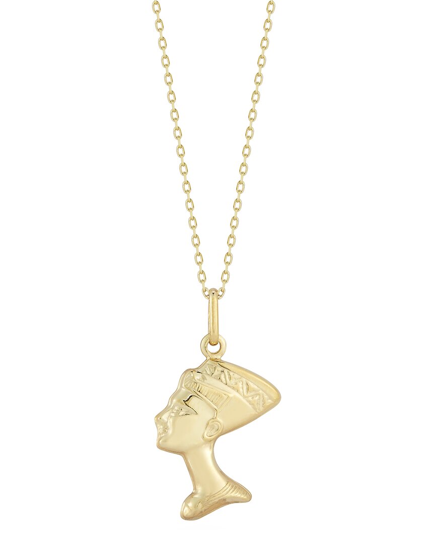 Italian Gold Nefartiti Pendant Necklace