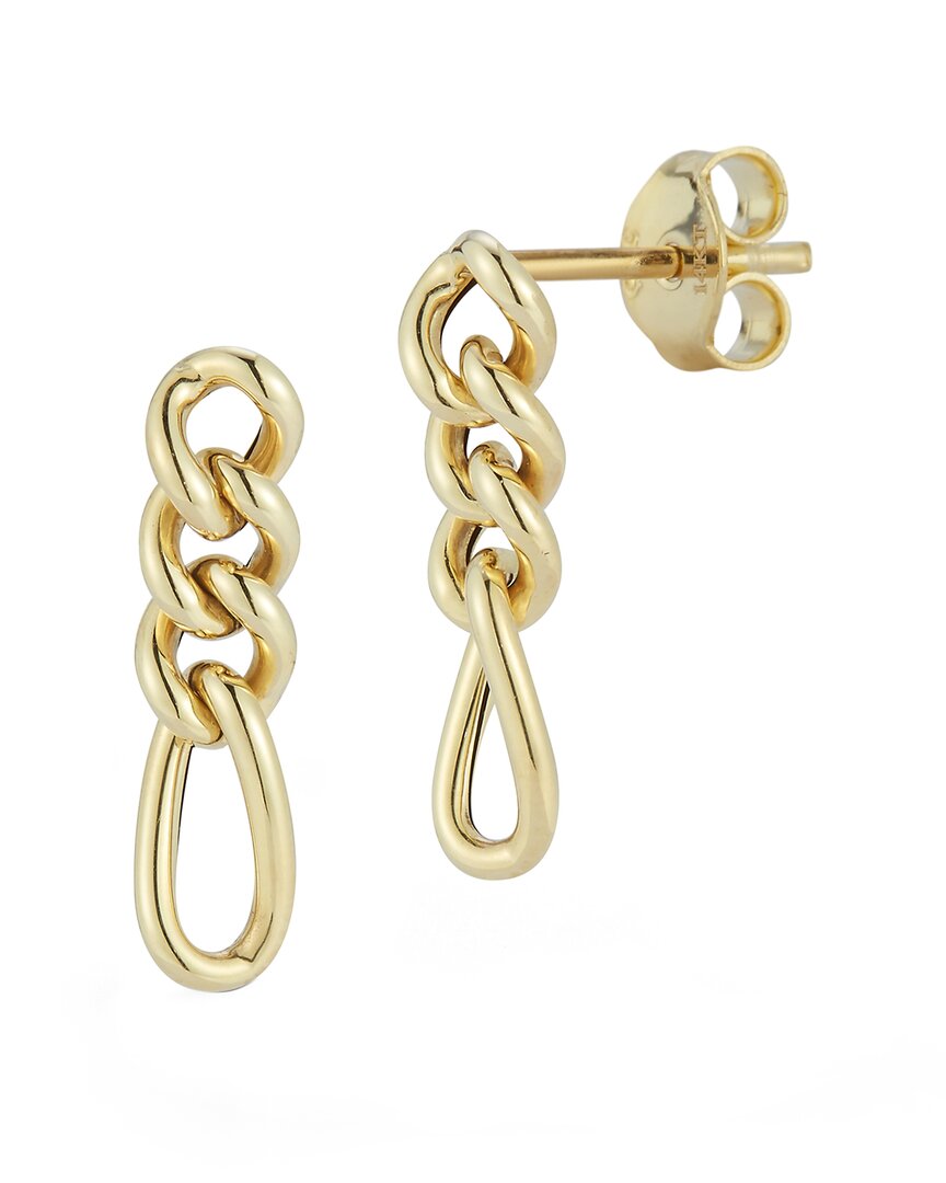 Italian Gold 14k  Figaro Drop Earrings
