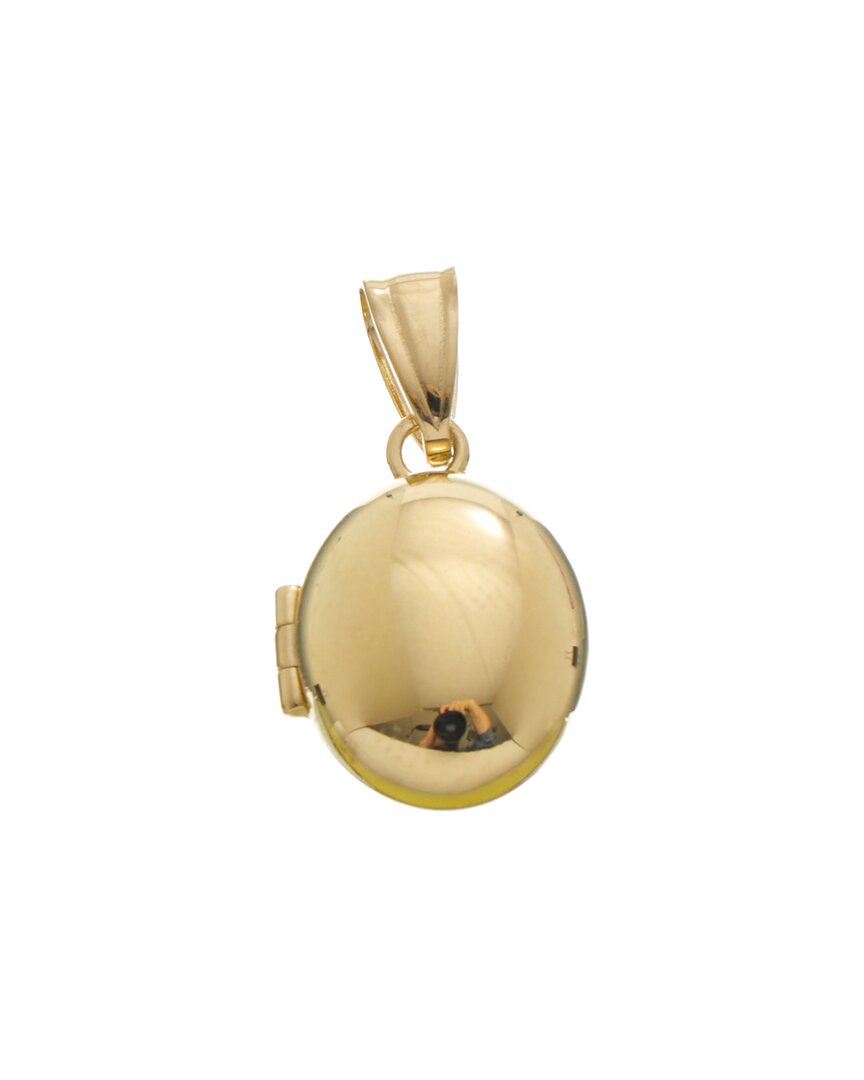 Italian Gold 14k 11mm Puffed Oval Locket Pendant In Gold