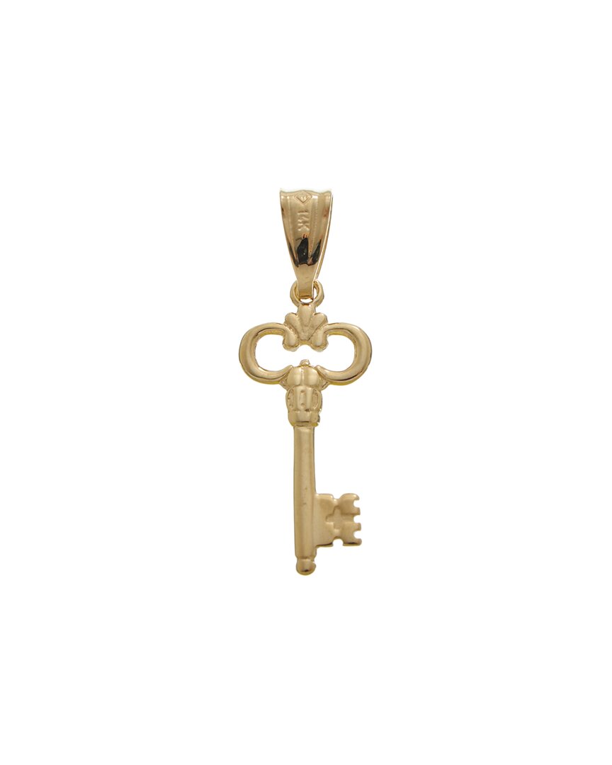 Italian Gold 14k Key Pendant In Gold