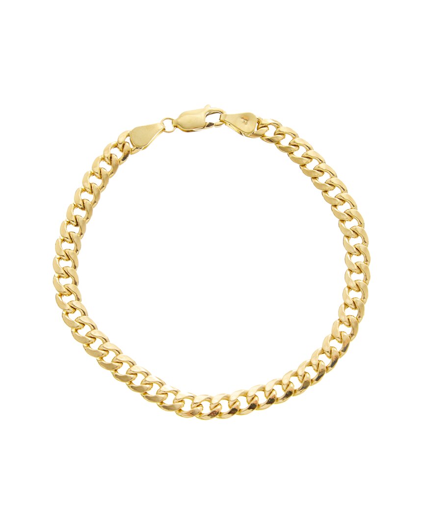 Italian Gold 14k 5.2mm Semi-solid Miami Cuban Bracelet In Gold