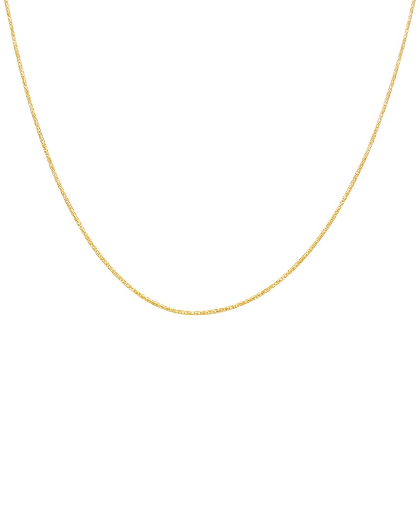 Italian Gold 14k .95mm Diamond Cut Round Wheat Chain Necklace In Gold
