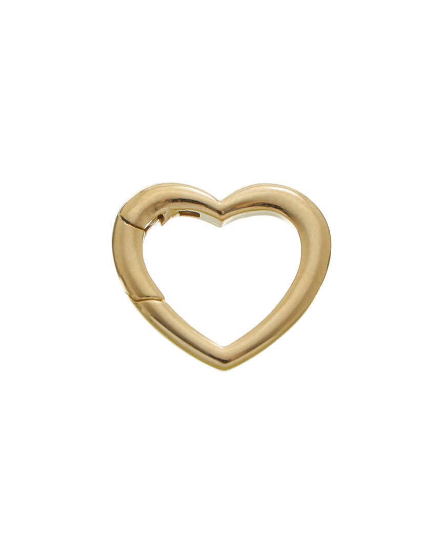 Italian Gold 14k Heart Push Lock Connector (2.0mm) Accessory In Gold