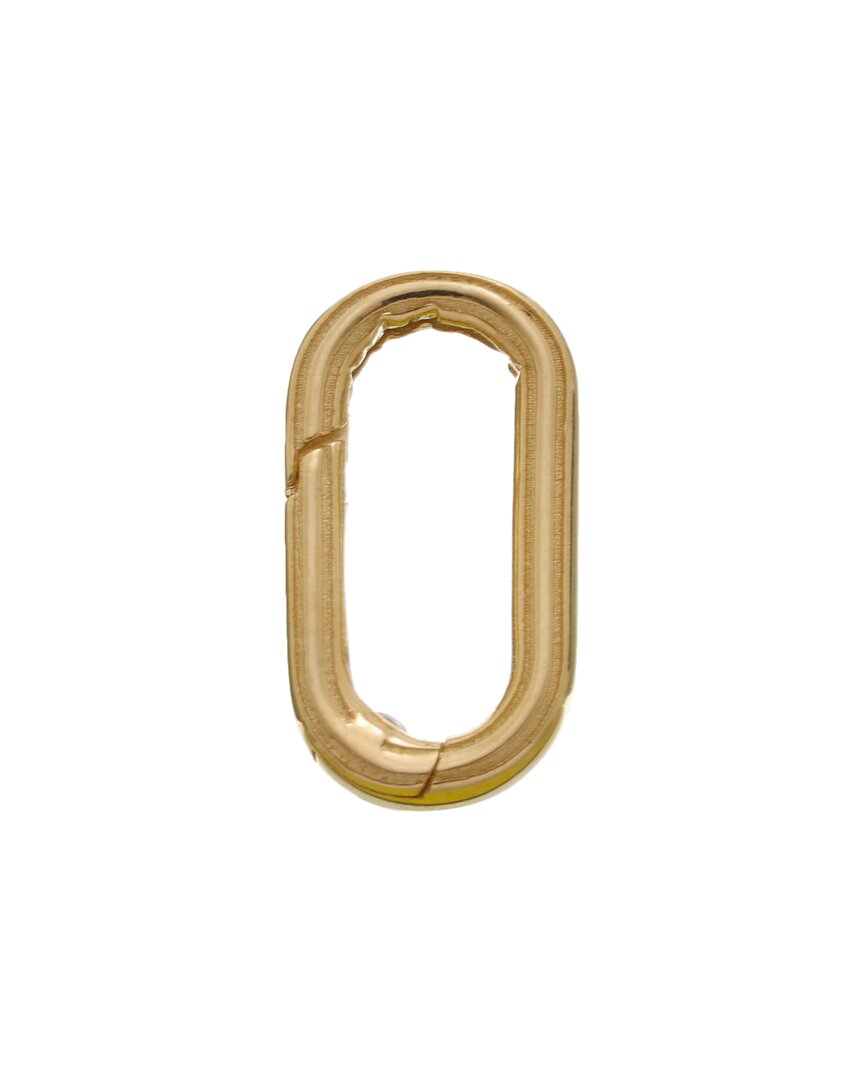 Italian Gold 14k 5x12mm Oval Push Lock Connector (2.25mm) Accessory In Gold