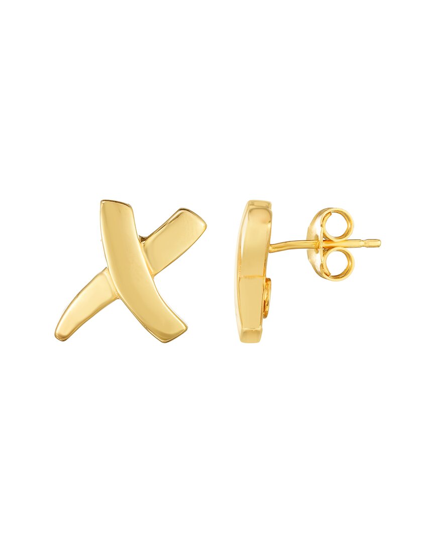 Italian Gold X Post Earrings