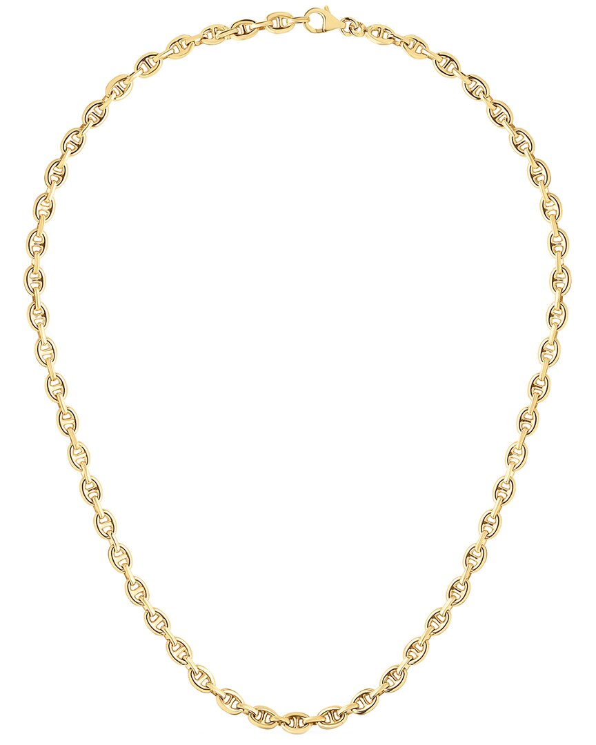 Italian Gold Puffed Mariner Necklace