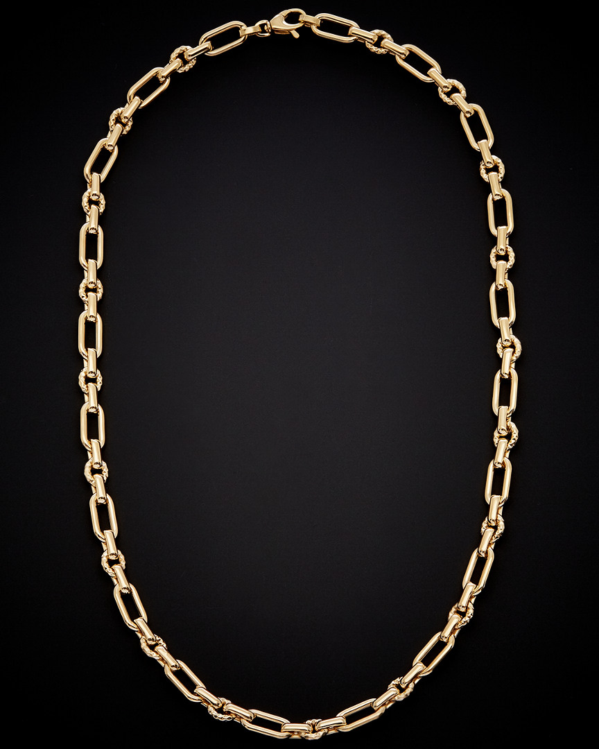 Italian Gold 14k Oval Fancy Link Necklace