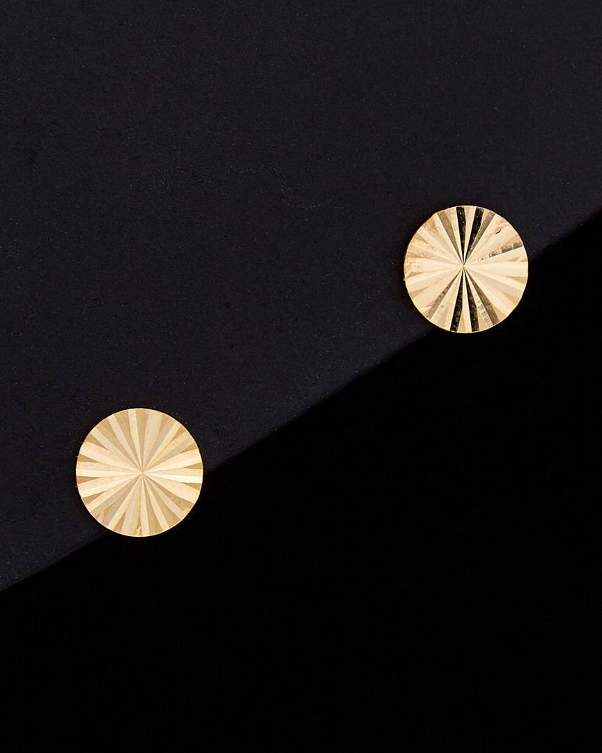 Italian Gold Diamond Disc Studs