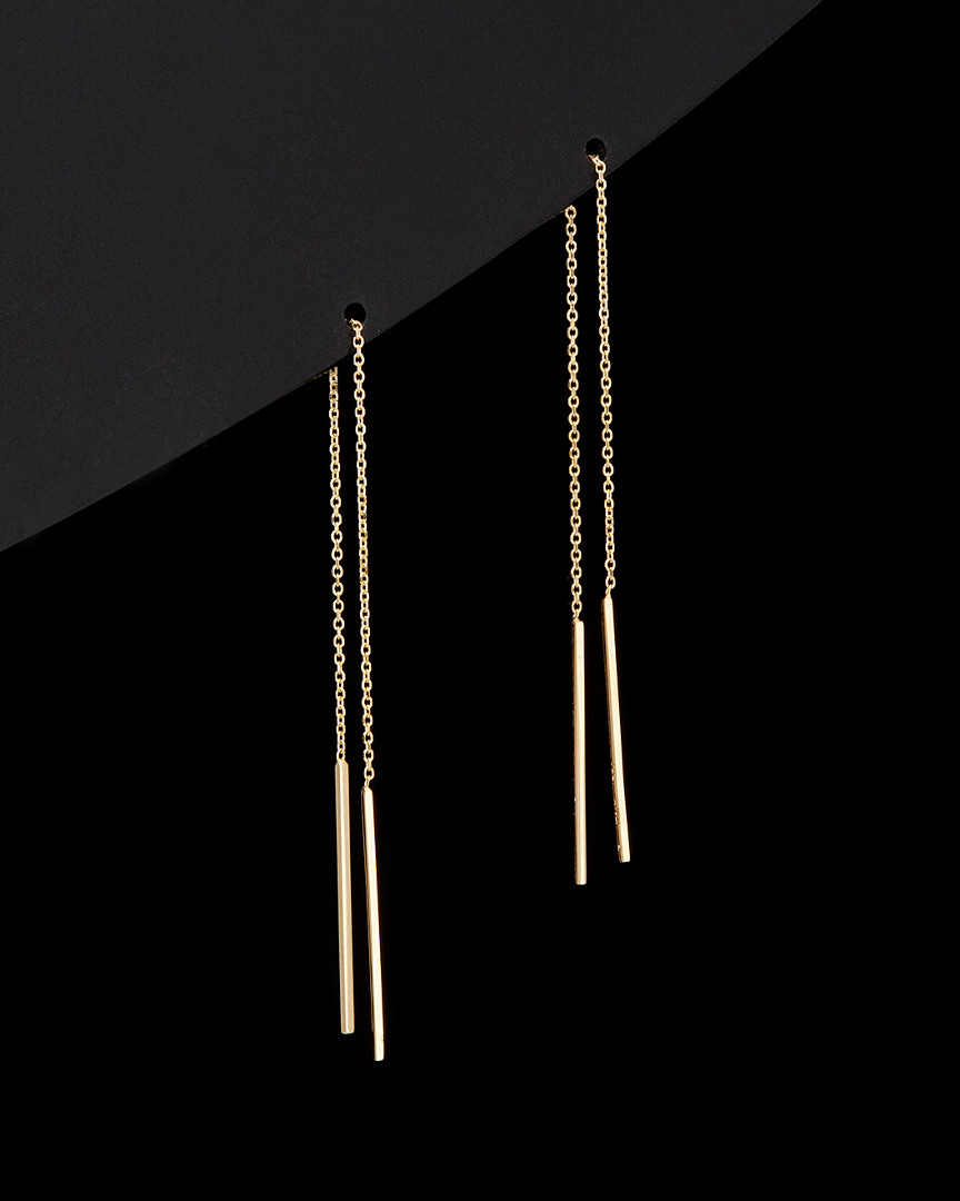 Italian Gold Bar Threader Earrings