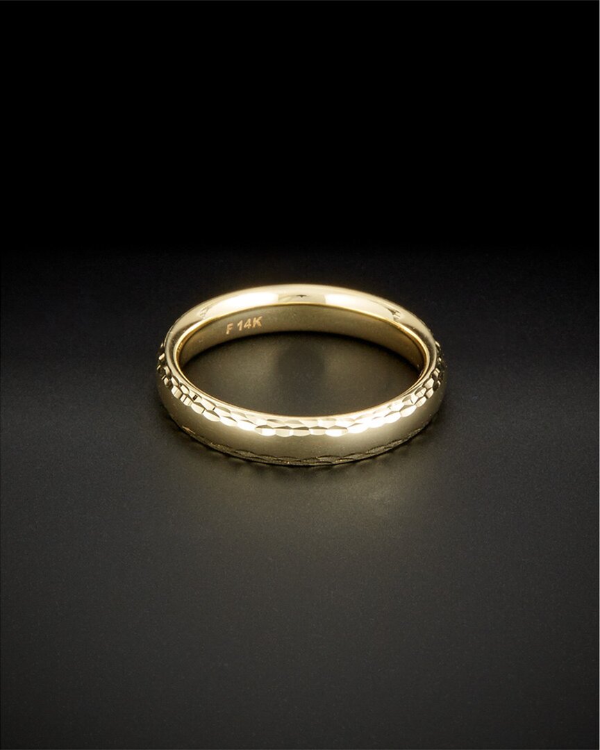 Italian Gold 14k  Milgrain Comfort Fit Ring