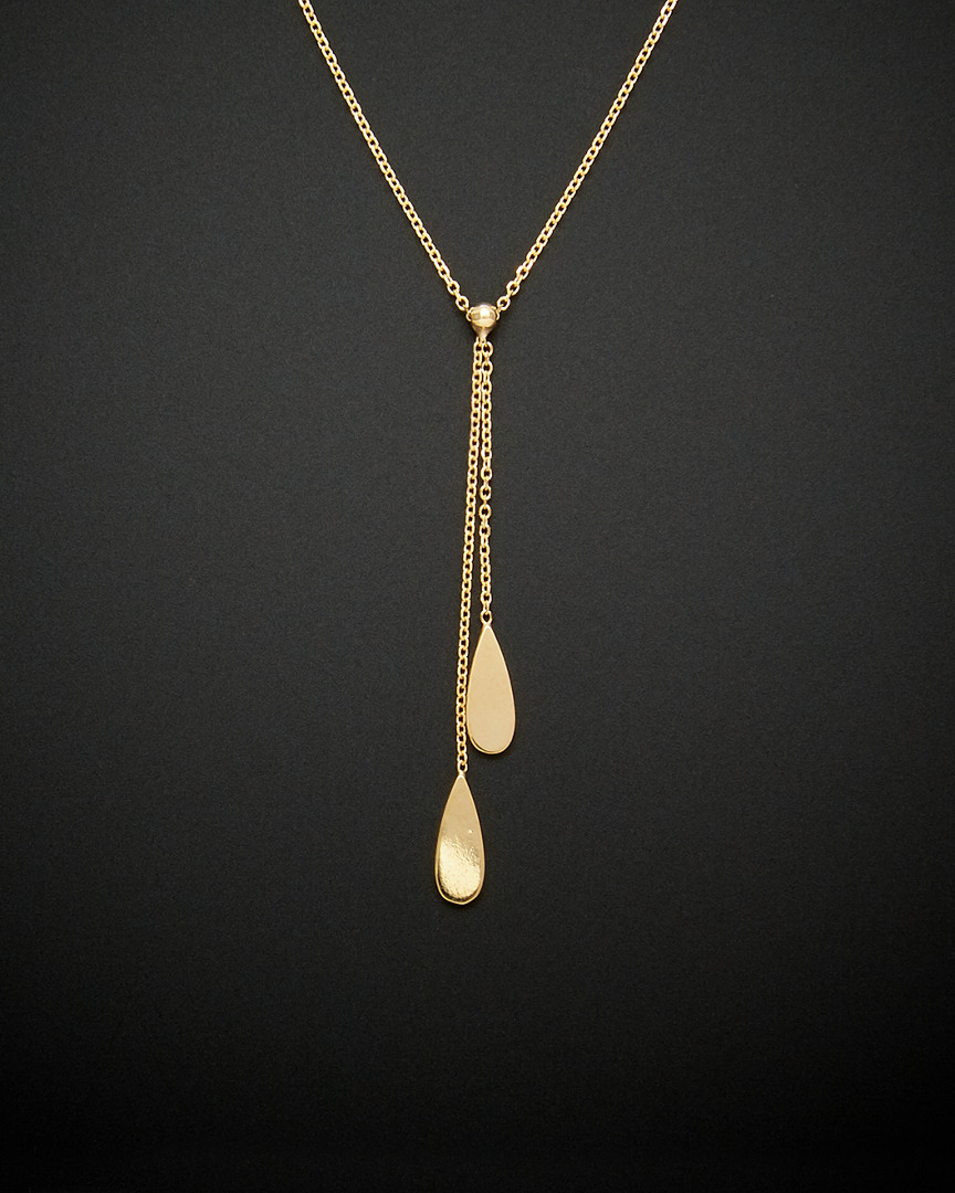 Italian Gold Double Teardrop Necklace